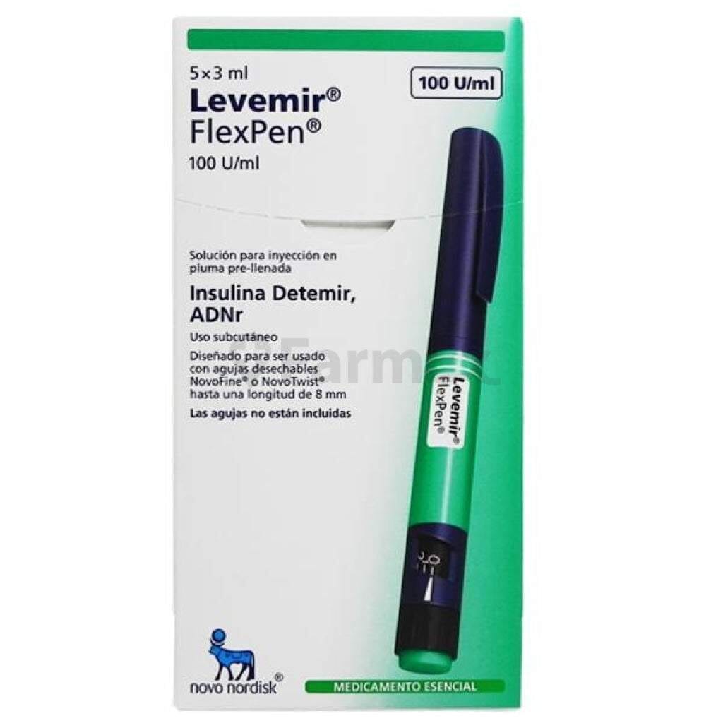 Levemir Flexpen 100 U / mL 5 x 3 mL Farmex-Fonasa-Persistente